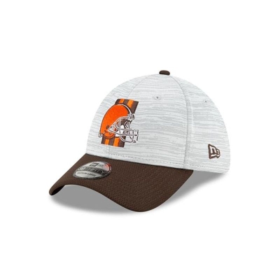 Brown Cleveland Browns Hat - New Era NFL Official NFL Training 39THIRTY Stretch Fit Caps USA8495326